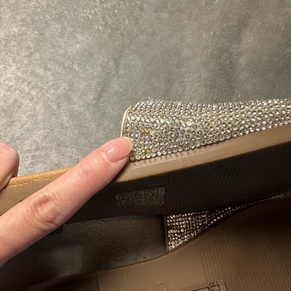 Catherine Malandrino Sandal Women Size 7.5 Silver Faux Diamond Rhinestone Slides - Picture 6 of 7